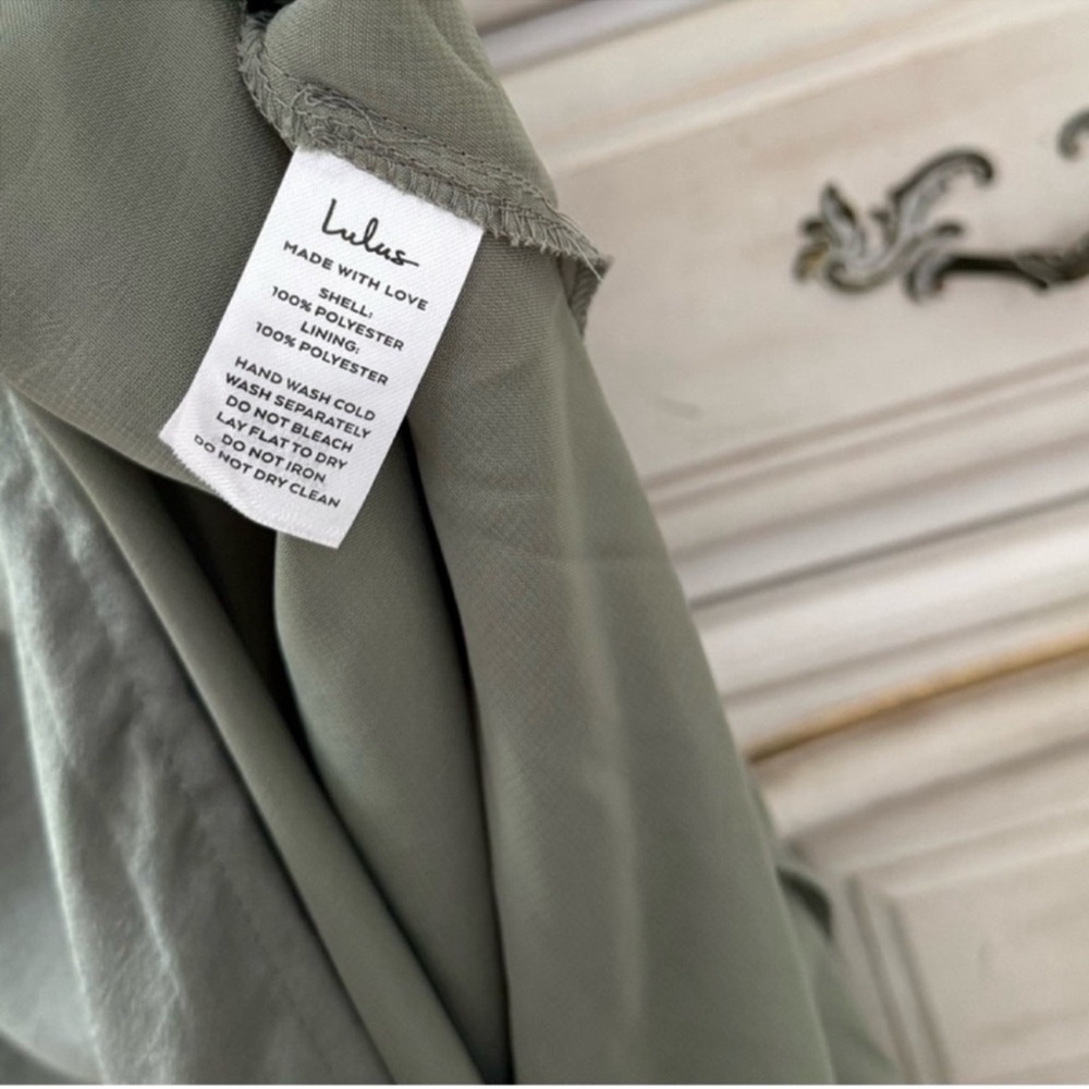 Lulus Sage Forest Fairy Satin Maxi Dress - Picture 7 of 7